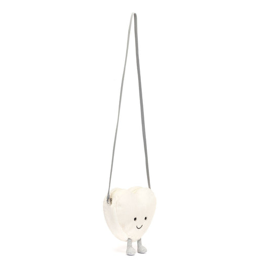 Amuseables Cream Heart Bag - Soft Plush Novelty Bag | Wobblepaws