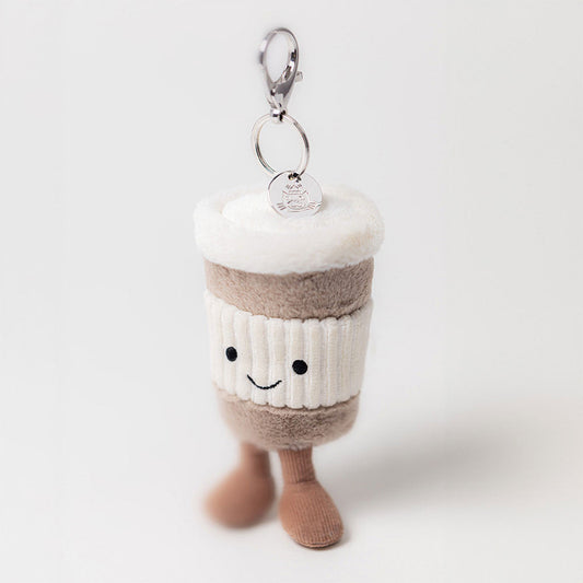 Amuseables Coffee-To-Go Bag Charm - Soft Plush Keychain | Wobblepaws