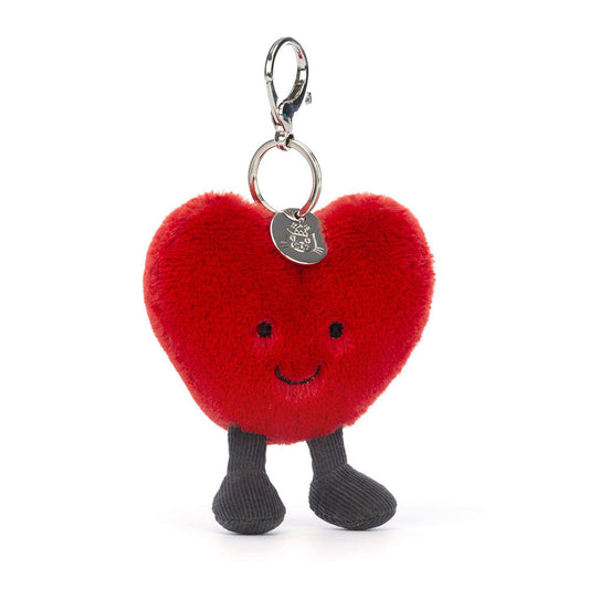 Amuseables Heart Bag Charm - Soft Plush Keychain | Wobblepaws