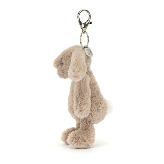 Bashful Beige Bunny Bag Charm - Soft Plush Keychain | Wobblepaws