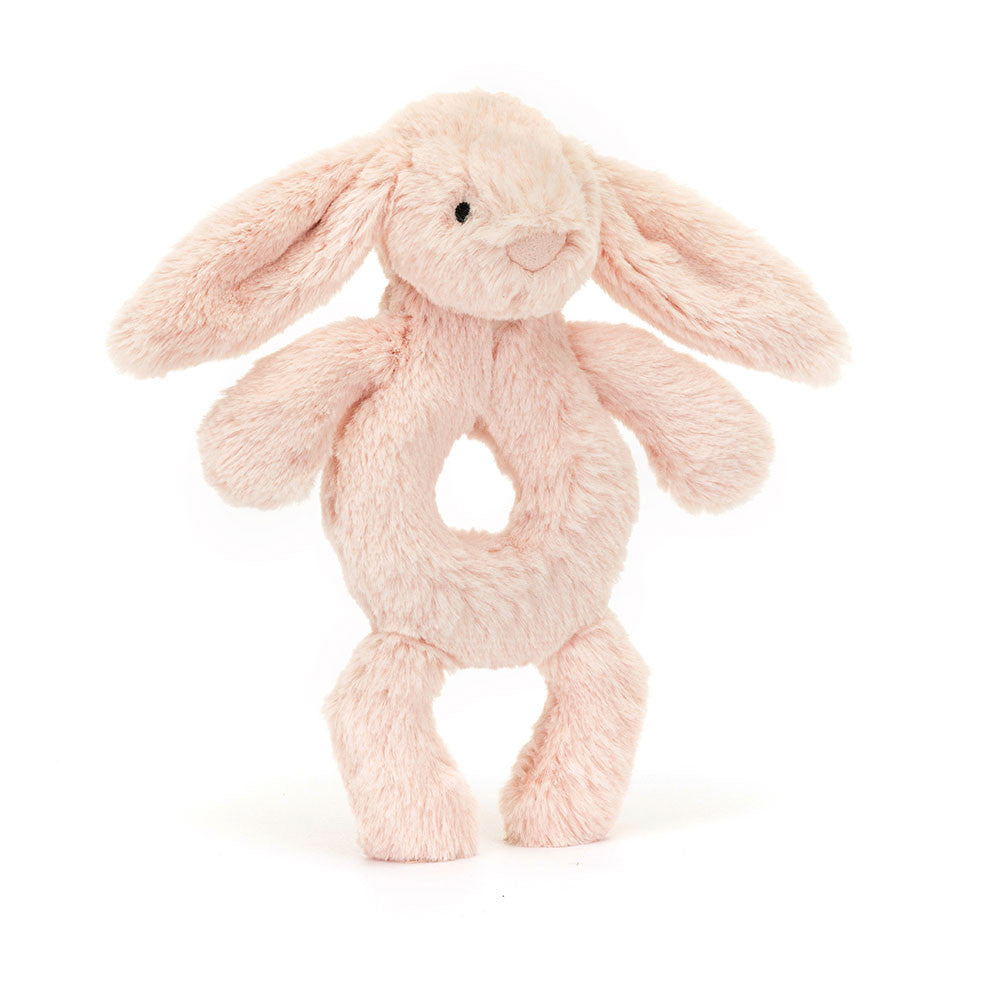 Bashful Bunny Ring Rattle - Soft Baby Rattle | Wobblepaws