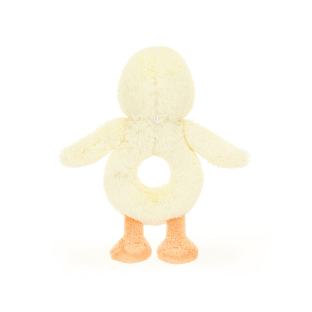 Bashful Duckling Ring Rattle - Soft Baby Rattle | Wobblepaws