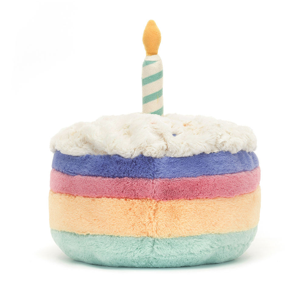 Amuseables Rainbow Birthday Cake - Soft Novelty Toy | Wobblepaws