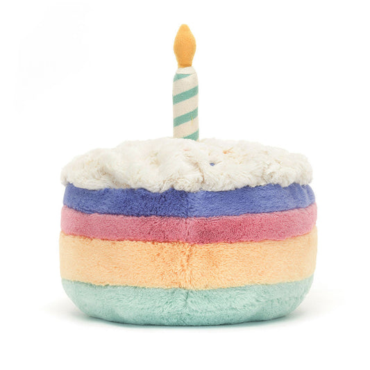 Amuseables Rainbow Birthday Cake - Soft Novelty Toy | Wobblepaws