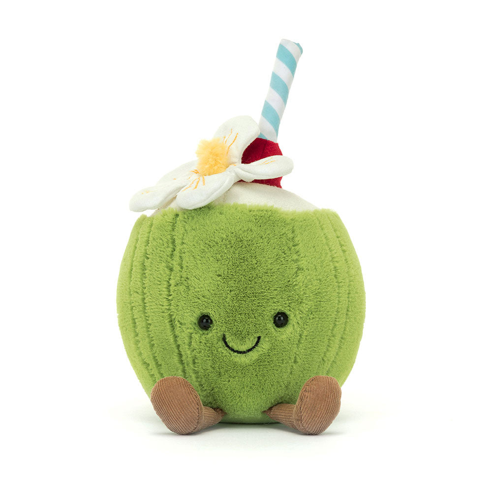 Amuseables Aruba Coconut Plush - Soft Tropical Novelty Toy