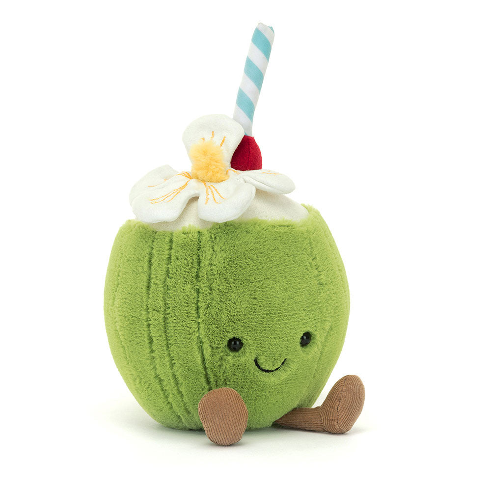 Amuseables Aruba Coconut Plush - Soft Tropical Novelty Toy