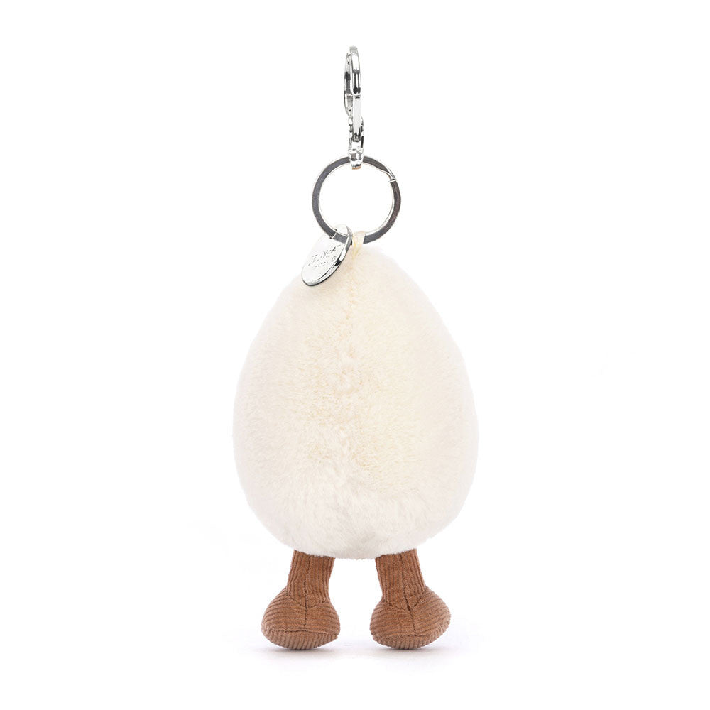 Amuseables Happy Boiled Egg Bag Charm - Soft Plush Keychain | Wobblepaws
