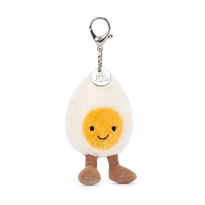 Amuseables Happy Boiled Egg Bag Charm - Soft Plush Keychain | Wobblepaws