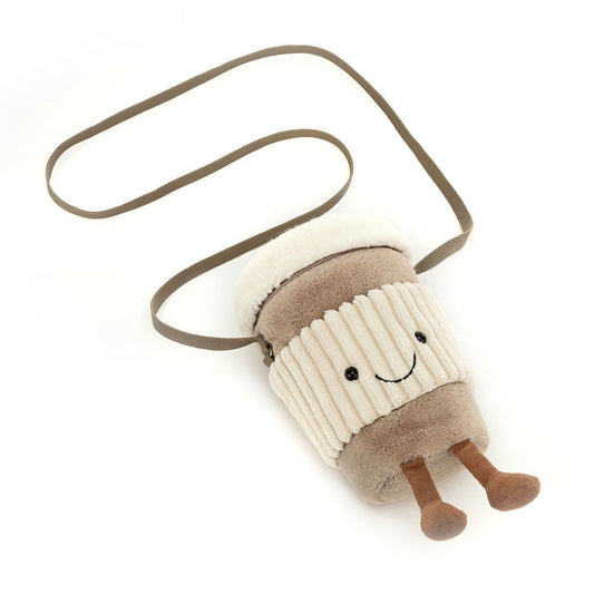 Amuseables Coffee-To-Go Bag - Soft Plush Novelty Bag | Wobblepaws