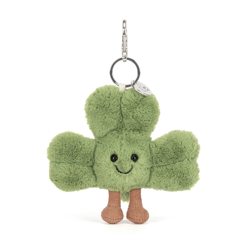 Amuseables Siofra Shamrock Bag Charm - Soft Plush Keychain | Wobblepaws