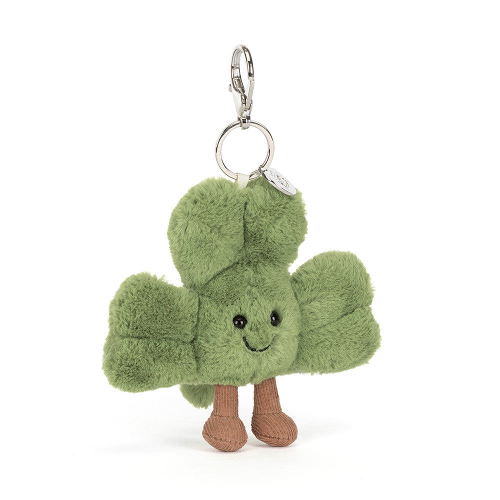 Amuseables Siofra Shamrock Bag Charm - Soft Plush Keychain | Wobblepaws