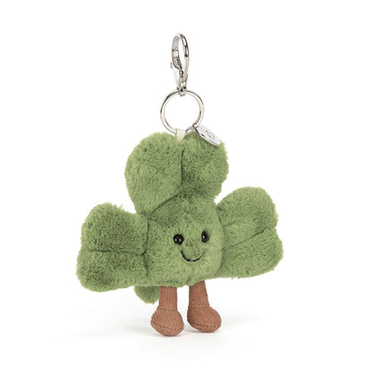 Amuseables Siofra Shamrock Bag Charm - Soft Plush Keychain | Wobblepaws