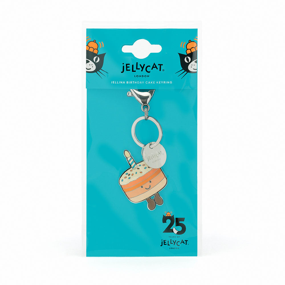Amuseables Jellina Birthday Cake Keyring - Soft Plush Keychain | Wobblepaws