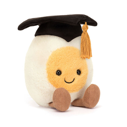 Amuseables Boiled Egg Graduation - Soft Novelty Toy | Wobblepaws