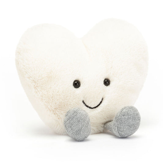 Amuseables Cream Heart - Soft Novelty Toy | Wobblepaws