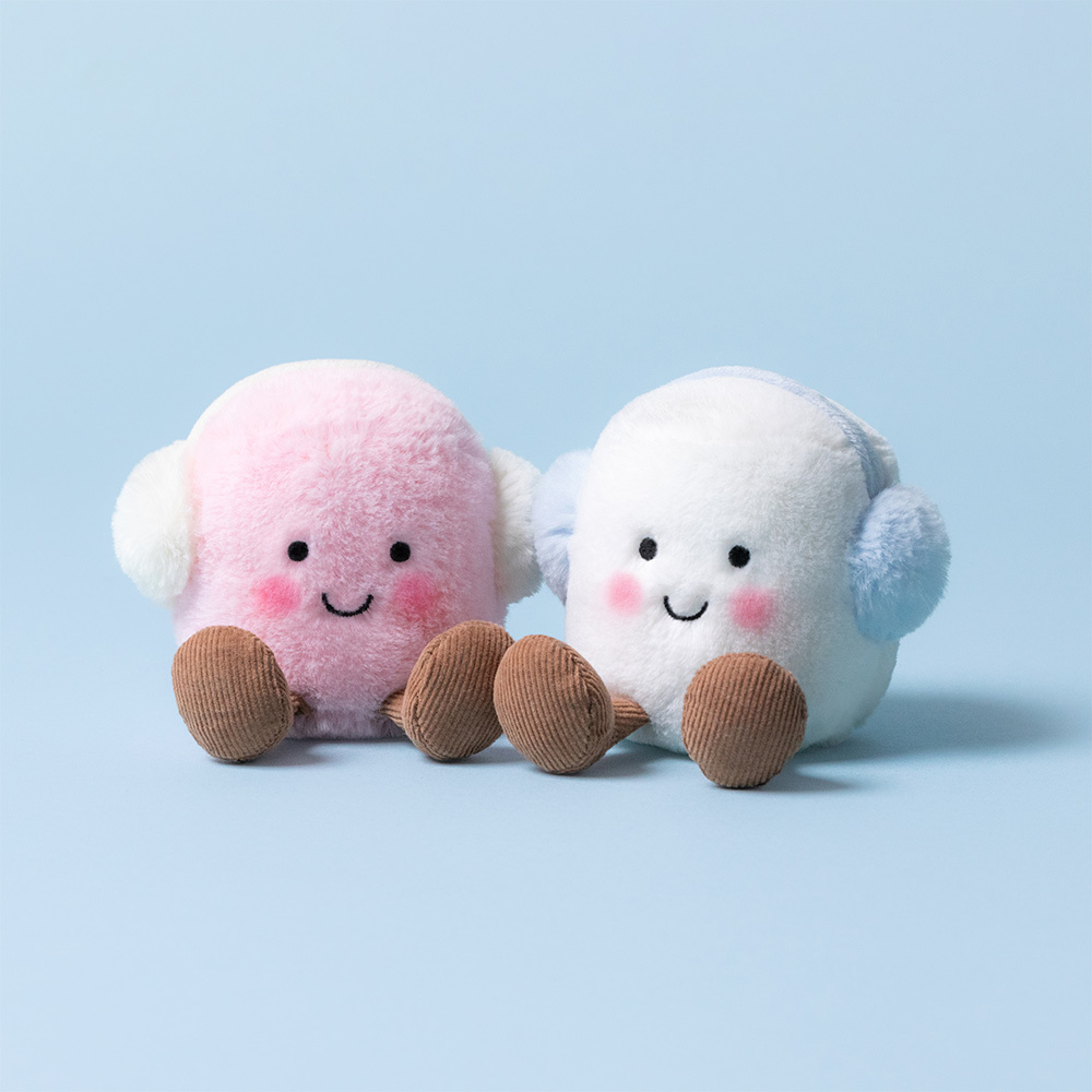 Amuseables Toastie Pink And White Marshmallows - Soft Novelty Toy | Wobblepaws
