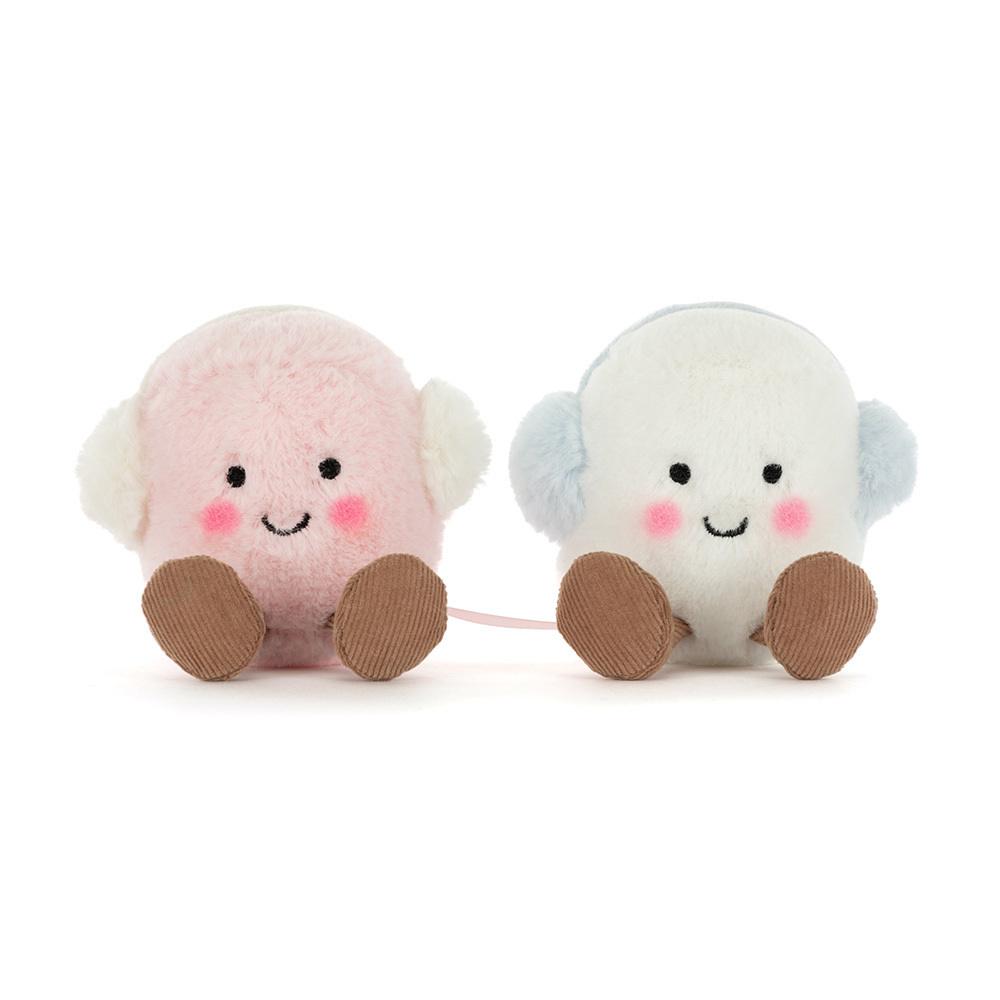 Amuseables Toastie Pink And White Marshmallows - Soft Novelty Toy | Wobblepaws