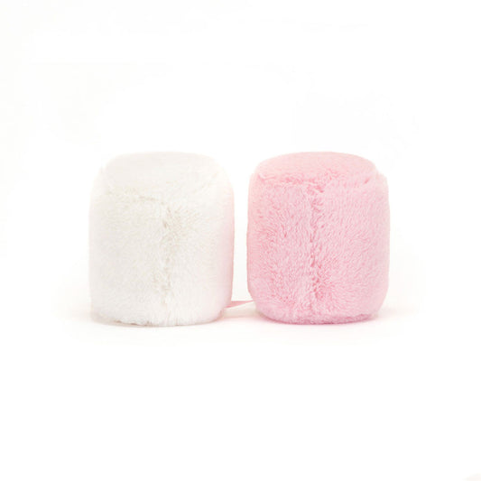 Amuseables Pink And White Marshmallows - Soft Novelty Toy | Wobblepaws