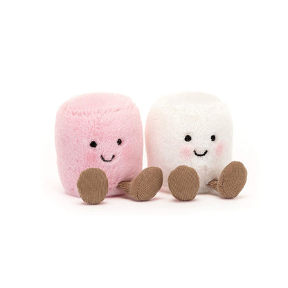 Amuseables Pink And White Marshmallows - Soft Novelty Toy | Wobblepaws
