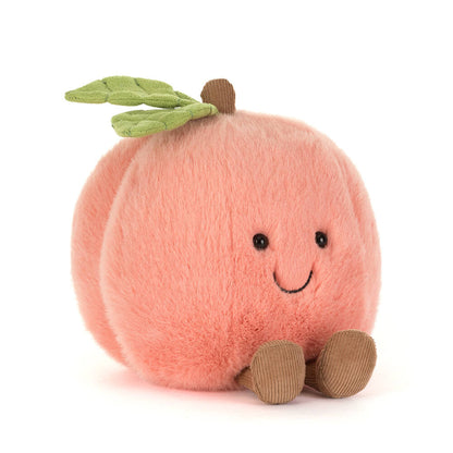 Amuseables Peach - Soft Novelty Fruit Toy | Wobblepaws