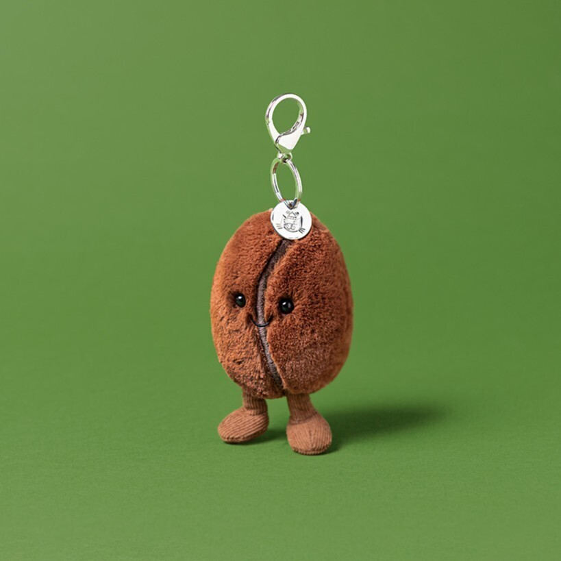 Amuseables Coffee Bean Bag Charm - Soft Plush Keychain | Wobblepaws