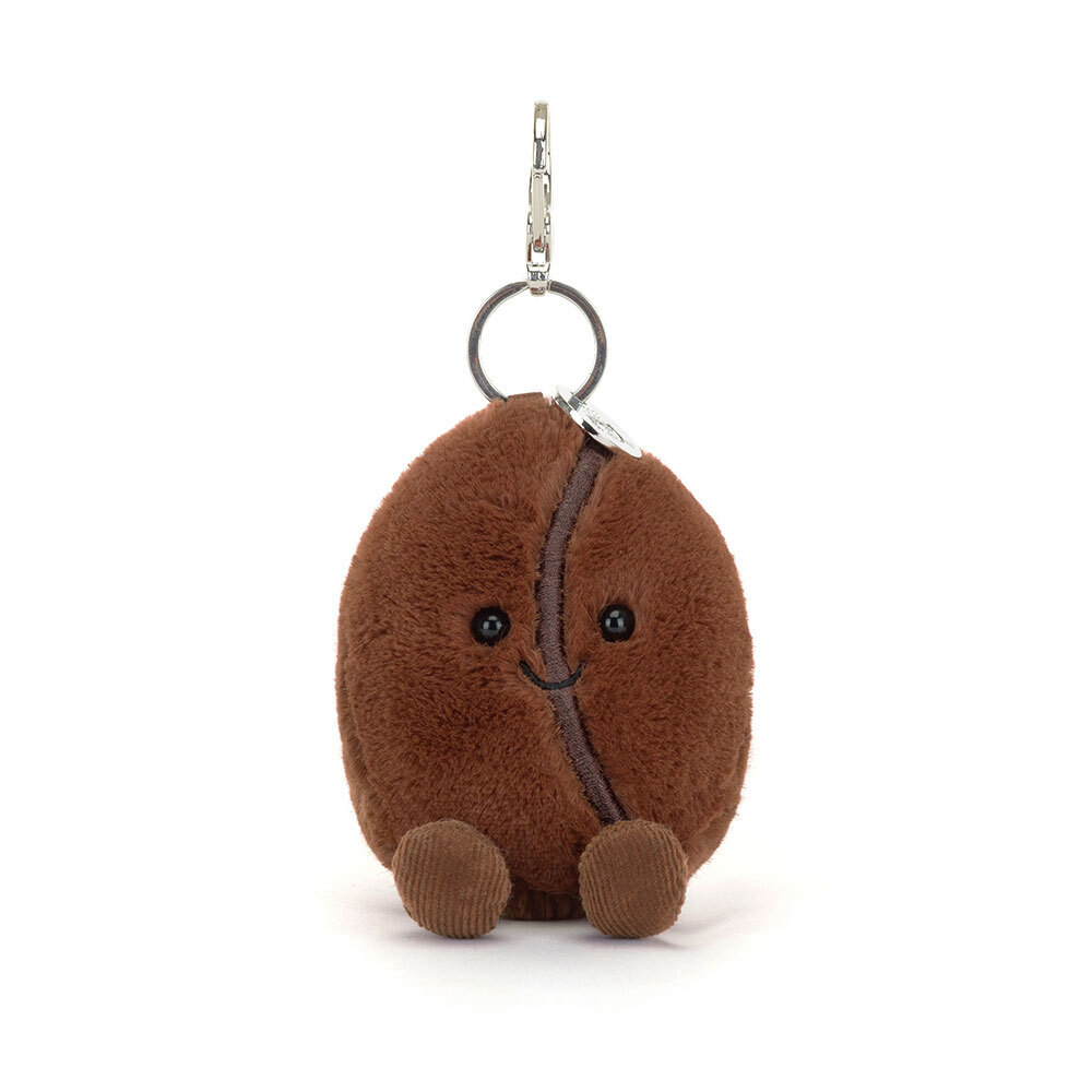 Amuseables Coffee Bean Bag Charm - Soft Plush Keychain | Wobblepaws