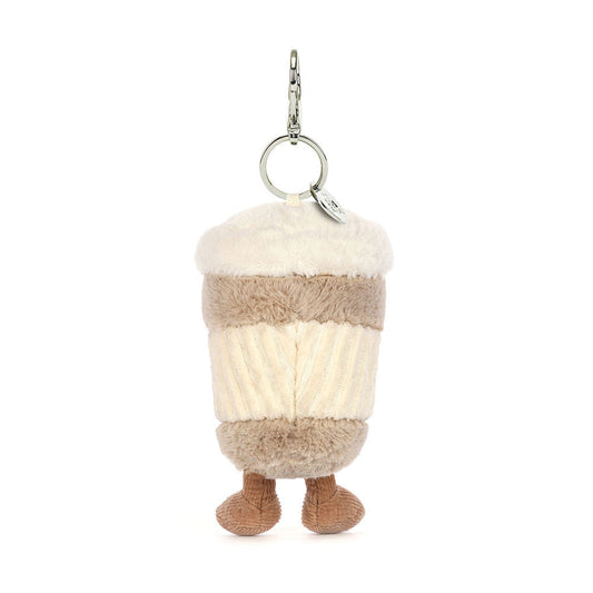 Amuseables Coffee-To-Go Bag Charm - Soft Plush Keychain | Wobblepaws