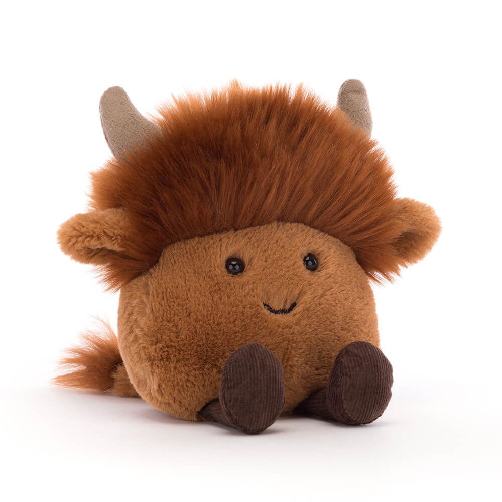 Amuseabean Highland Cow Plush - Soft Compact Stuffed Toy
