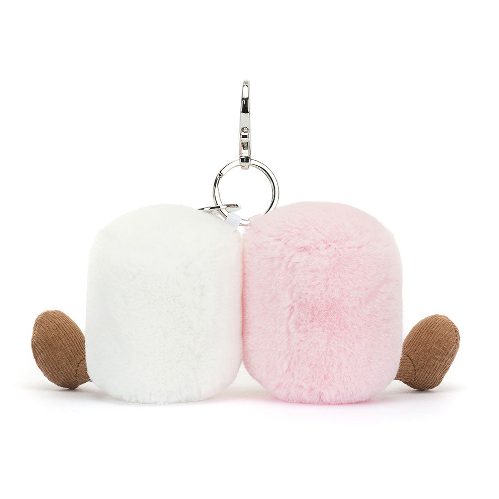 Amuseables Pair Of Marshmallows Bag Charm - Soft Plush Keychain | Wobblepaws