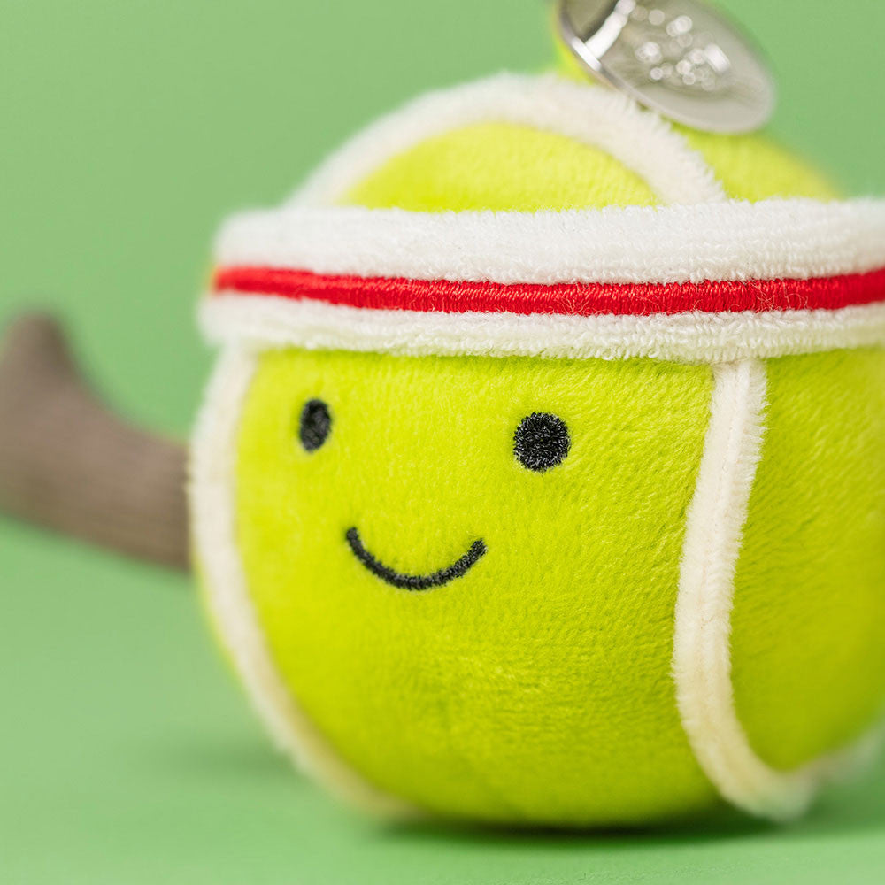 Amuseables Sports Tennis Bag Charm - Soft Plush Keychain | Wobblepaws