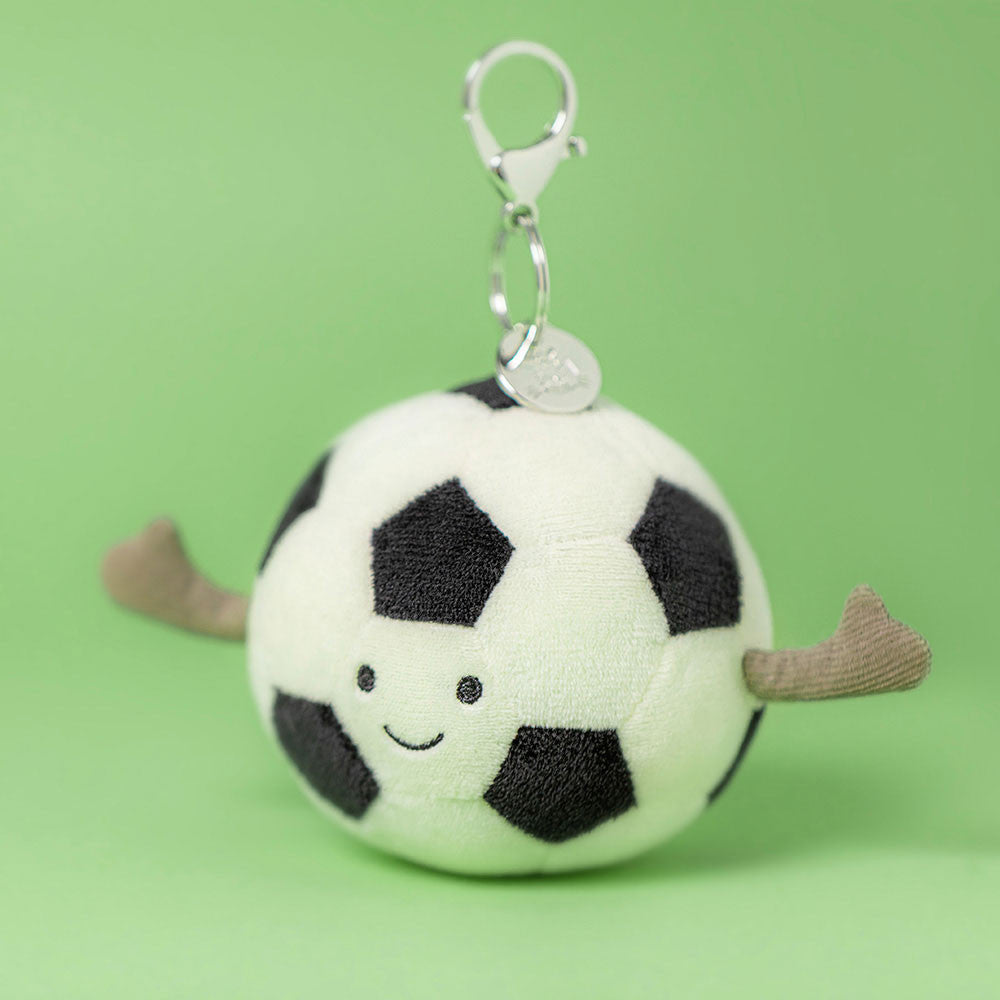 Amuseables Sports Football Bag Charm - Soft Plush Keychain | Wobblepaws