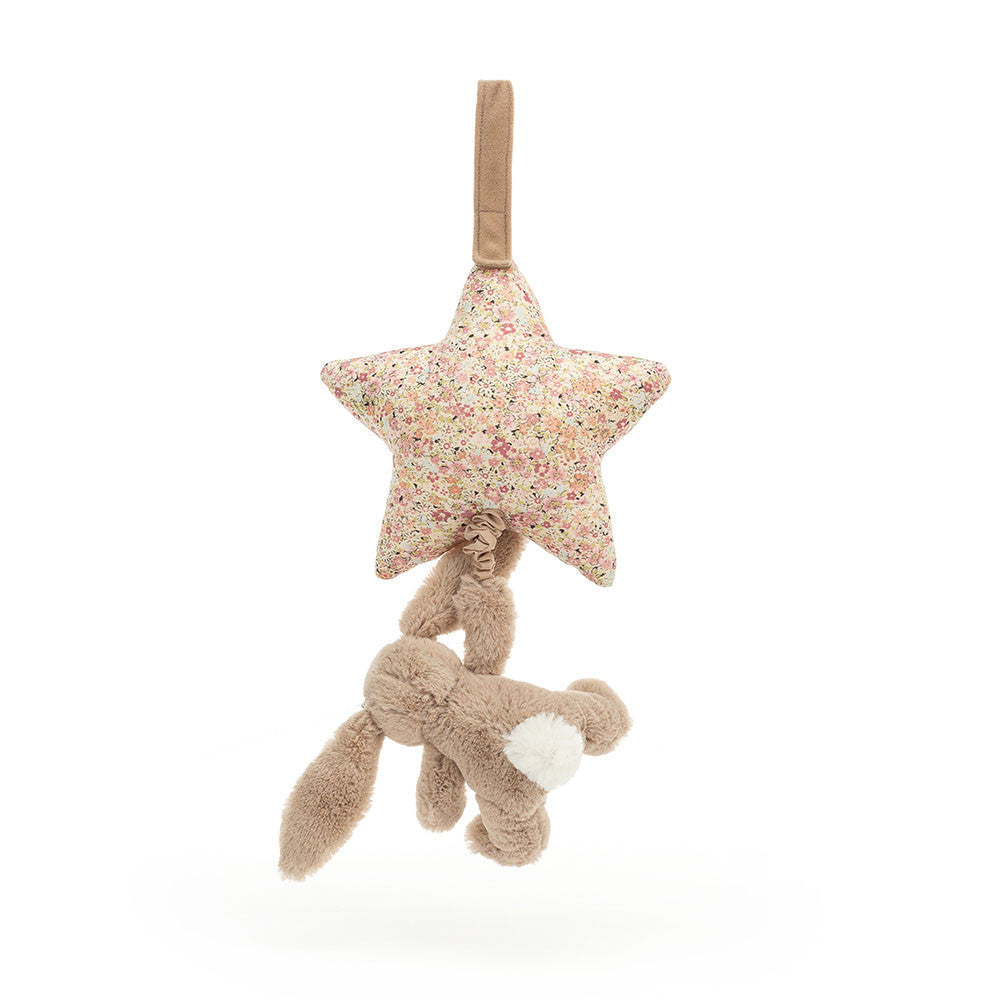 Blossom Bea Beige Bunny Musical Pull - Soft Novelty Toy | Wobblepaws