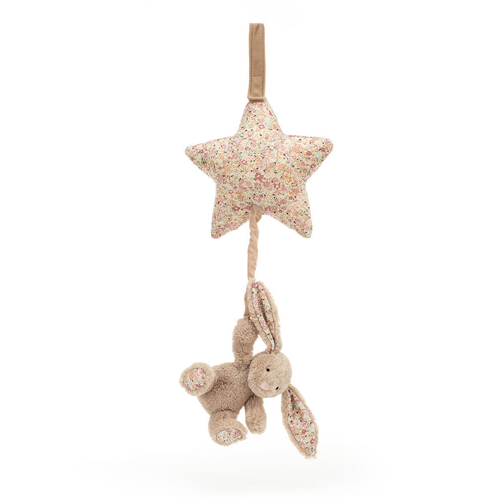 Blossom Bea Beige Bunny Musical Pull - Soft Novelty Toy | Wobblepaws