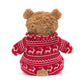 Bartholomew Bear Winter Pyjamas - Soft Novelty Toy | Wobblepaws