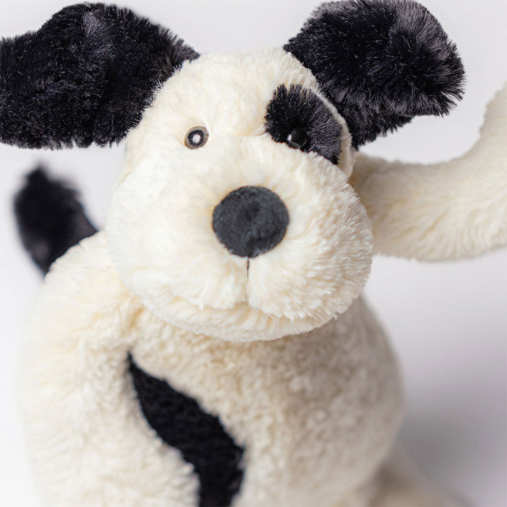 Bashful Black & Cream Puppy - Soft Stuffed Dog | Wobblepaws