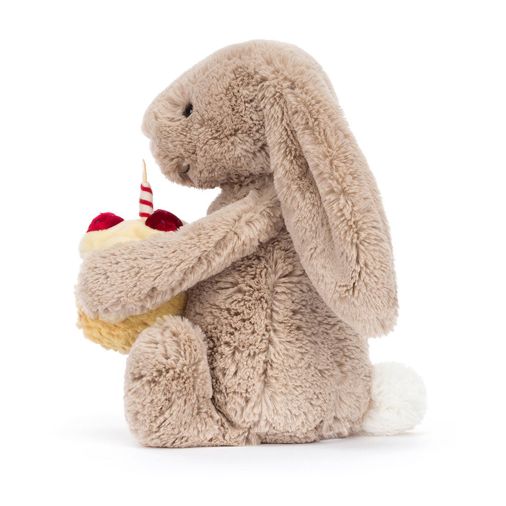 Bashful Beige Bunny Birthday - Soft Novelty Toy | Wobblepaws
