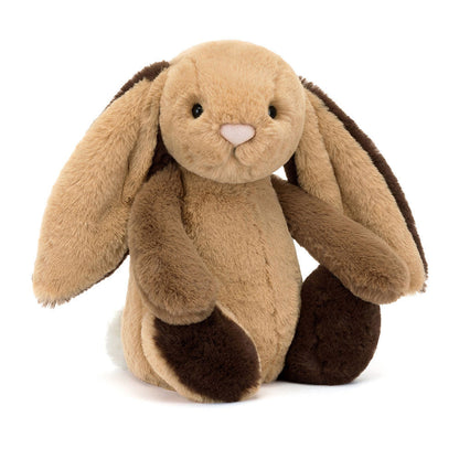 Bashful Patchwork Brown Bunny - Soft Stuffed Rabbit | Wobblepaws