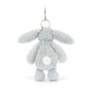 Bashful Silver Bunny Bag Charm - Soft Plush Keychain | Wobblepaws