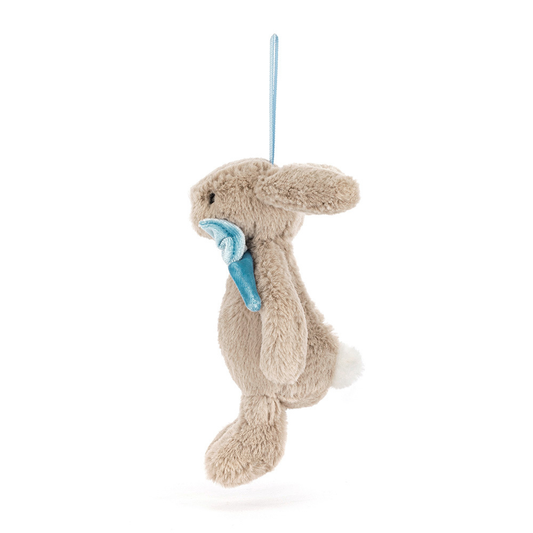 Bashful Beige Bunny Decoration - Soft Festive Toy | Wobblepaws