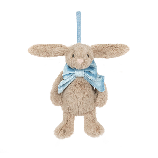 Bashful Beige Bunny Decoration - Soft Festive Toy | Wobblepaws