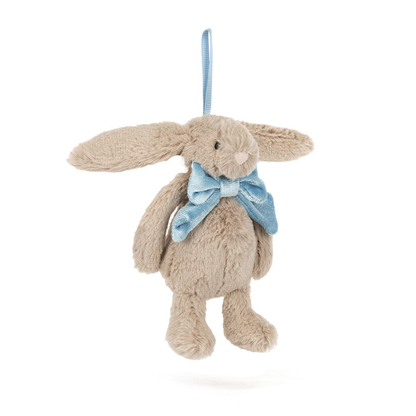 Bashful Beige Bunny Decoration - Soft Festive Toy | Wobblepaws