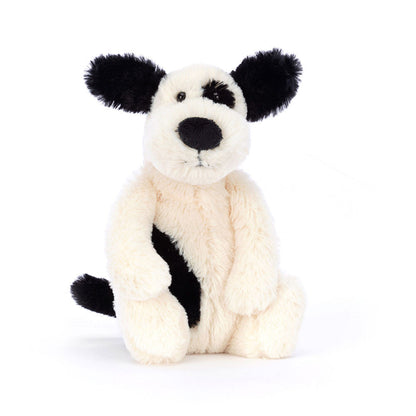 Bashful Black & Cream Puppy - Soft Stuffed Dog | Wobblepaws