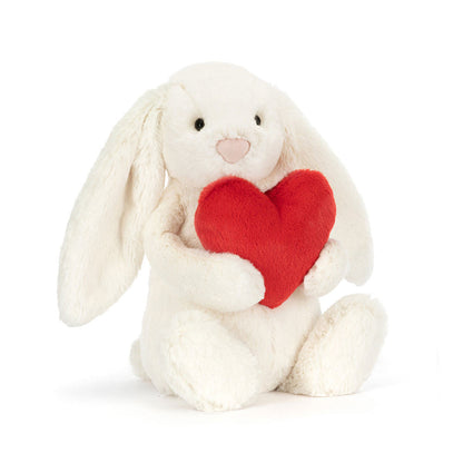 Bashful Red Love Heart Bunny - Soft Novelty Toy | Wobblepaws