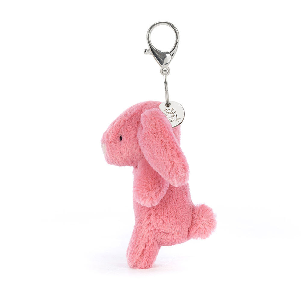 Bashful Bunny Pink Bag Charm - Soft Plush Keychain | Wobblepaws