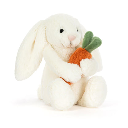 Bashful Carrot Bunny - Soft Stuffed Rabbit | Wobblepaws
