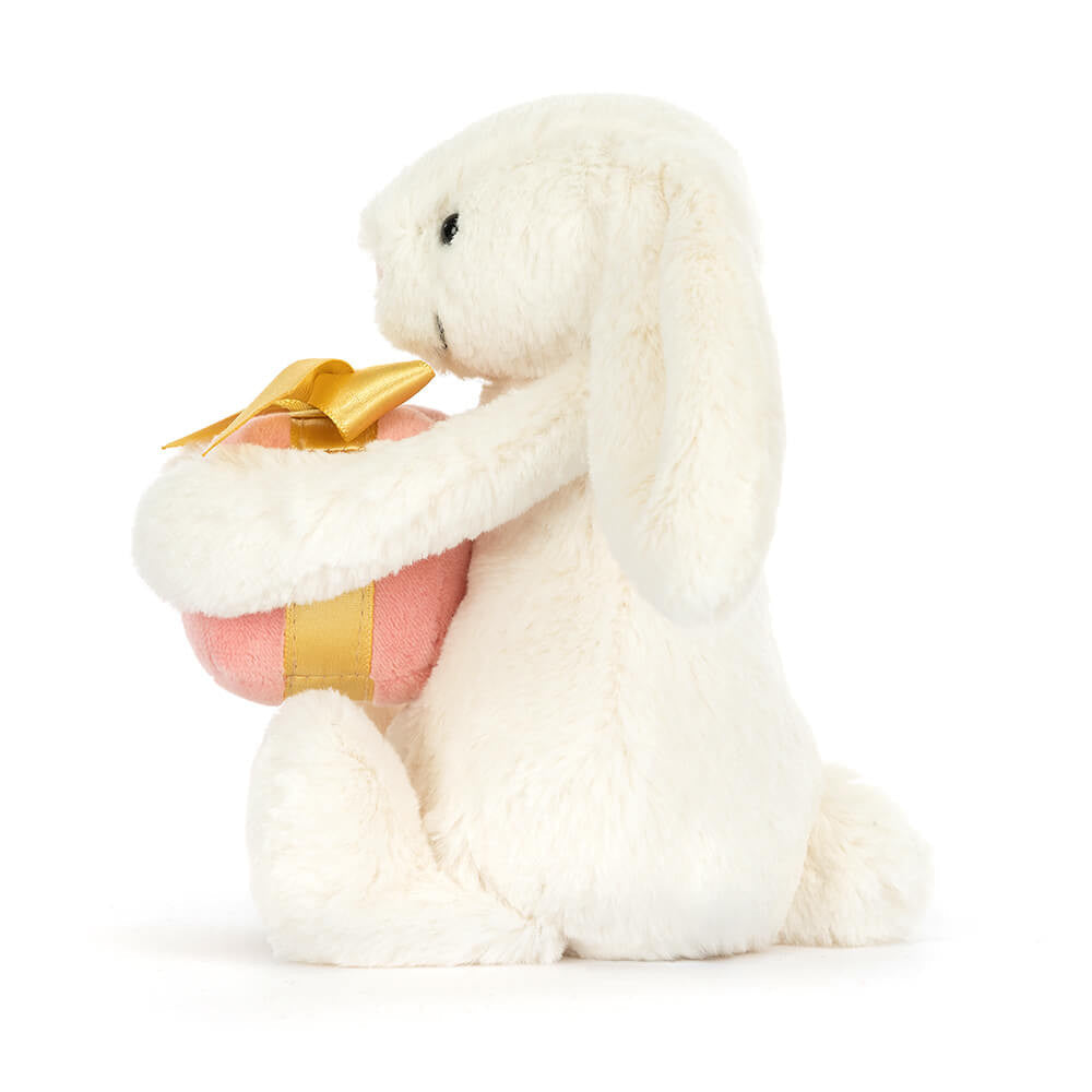 Bashful Bunny With Present - Soft Novelty Toy | Wobblepaws