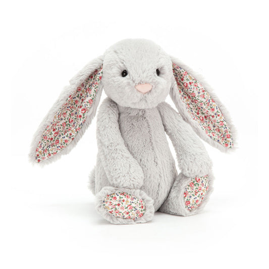 Blossom Silver Bunny - Soft Stuffed Rabbit | Wobblepaws