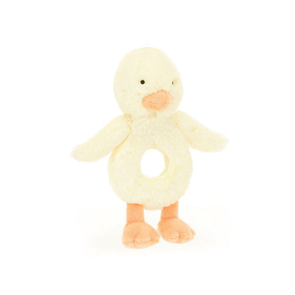 Bashful Duckling Ring Rattle - Soft Baby Rattle | Wobblepaws