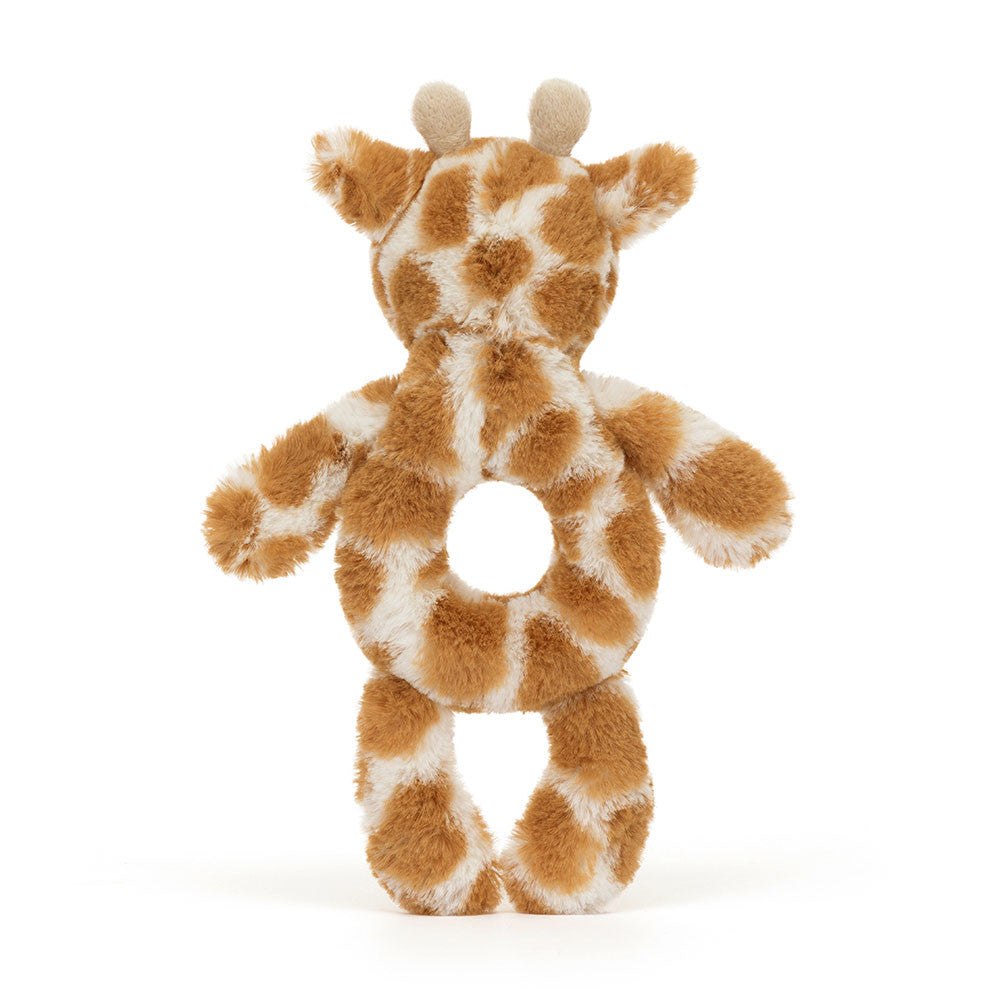 Bashful Giraffe Ring Rattle - Soft Baby Rattle | Wobblepaws