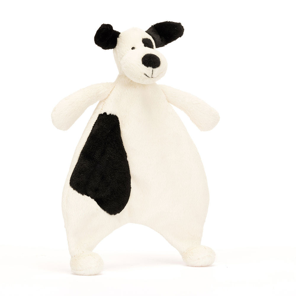 Bashful Black & Cream Puppy Comforter - Soft Baby Comforter | Wobblepaws